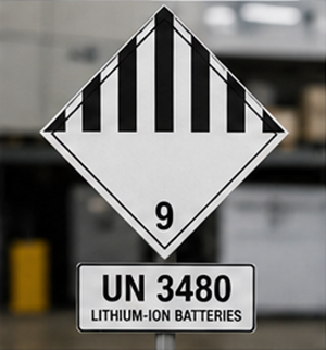 ADR klasse 9-etiket for diverse farligt gods til transport af litiumbatterier