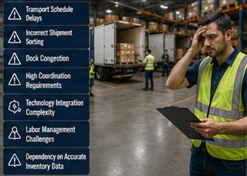 Travl logistikterminal med koordinerings- og transportudfordringer ved cross-docking
