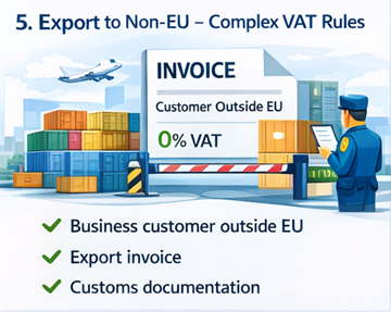 Eksporttransport, der forlader Den Europæiske Union, med toldangivelse og forsendelsesdokumentation