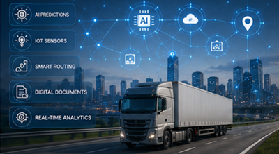 Fremtidens logistikteknologi med AI-forsendelsessporing, smarte transportsystemer og digitalt overblik over forsyningskæden